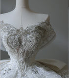 Princess Bridal Dress Ball Gown Off The Shoulder Tulle Wedding Dress With Short Sleeves Wedding Dresses Modest Wedding Gowns HZ1121
