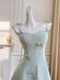 Aesthetic A line Spaghetti Straps Mint Green Formal Mini Homecoming Dress Middle School Short 17th Birthday Outfits Graduation Dress Hoco Dresses HZ1121