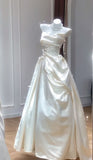 Timeless Bridal Dress Ball Gown Strapless Satin White Wedding Dresses Elegant Bridal Gowns HZ1121
