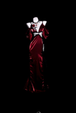 Elegant Spaghetti Strap Mermaid Long Prom Dresses Satin Burgundy Evening Dresses HZ1121