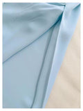 Elegant Sheath Spaghetti Straps Blue Chiffon Sleeveless Long Evening Party Gowns Evening Formal Dresses Prom Dress HZ1121