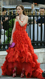 Modest Ball Gown Strapless Red Sleeveless Long Evening Party Gowns Evening Dress Special Formal Dresses Prom Dress HZ1121